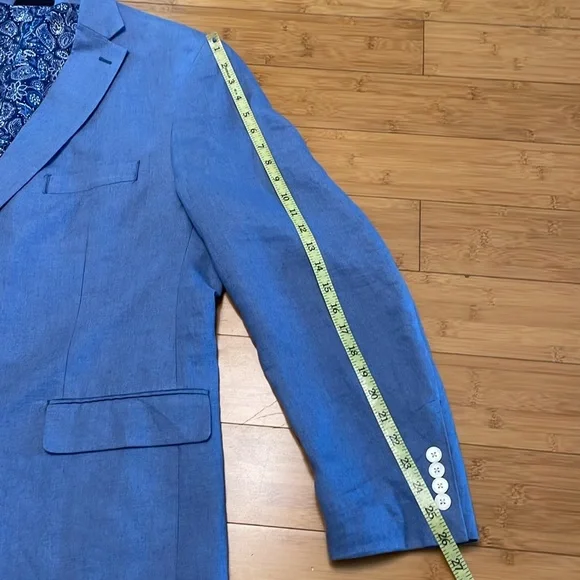 Lauren Ralph Lauren Linen Blazer Sz XL 48R Blue Classic Old Money Single Breast - Picture 12 of 15